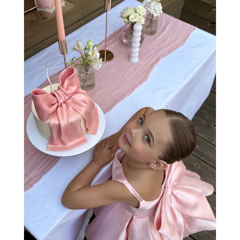 Satin Bow Sleeveless Mid-long Dresses - image 16