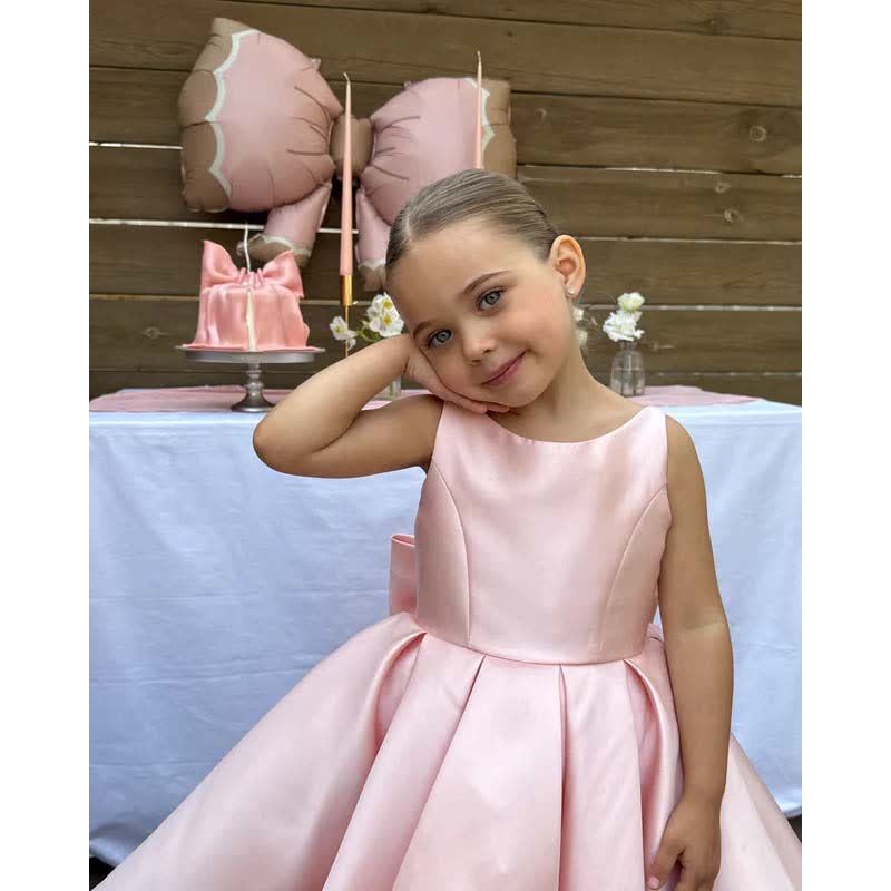 Satin Bow Sleeveless Mid-long Dresses - image 15