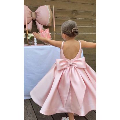 Satin Bow Sleeveless Mid-long Dresses - image 19