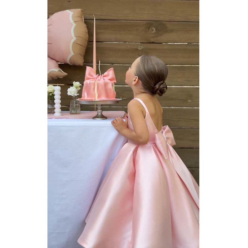 Satin Bow Sleeveless Mid-long Dresses - image 17