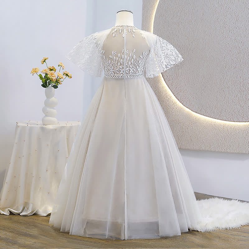 Mesh Embroidery Cap Sleeve Maxi Dresses - image 2