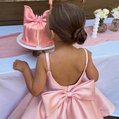 Satin Bow Sleeveless Mid-long Dresses - image 11