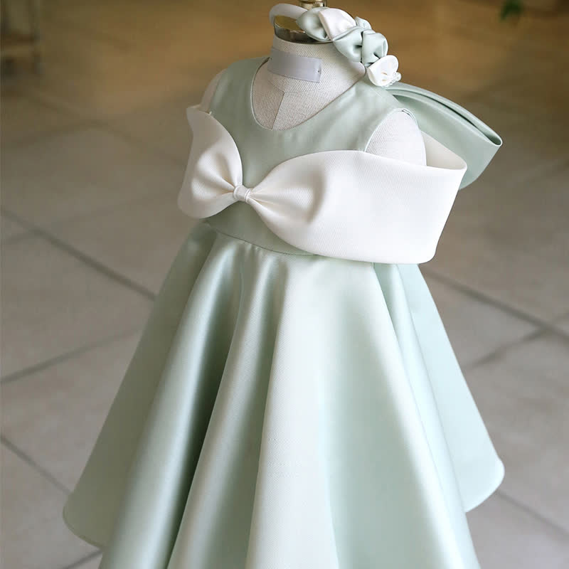 Satin Bow Sleeveless Midi Dresses - image 2