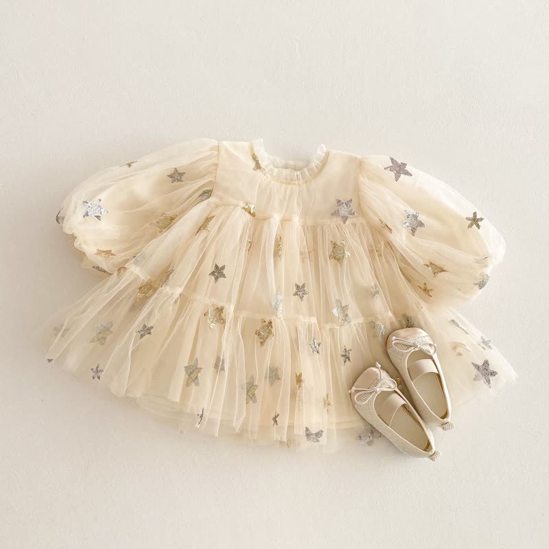 Mesh Embroidery Long Sleeve Midi Dresses - image 5