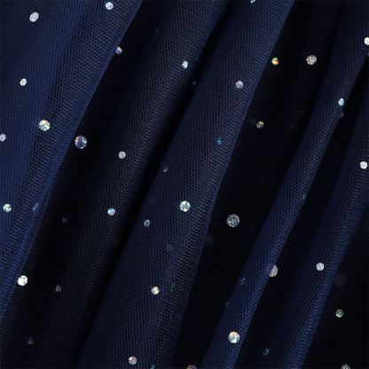 Mesh Lace Glitter Short Sleeve Mid-long Dresses - image 41