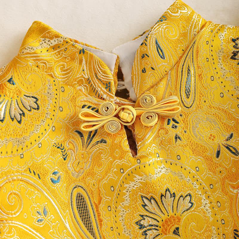 Acetate Jacquard Flouncing Cap Sleeve Midi Dresses - image 4