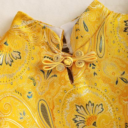 Acetate Jacquard Flouncing Cap Sleeve Midi Dresses - image 4