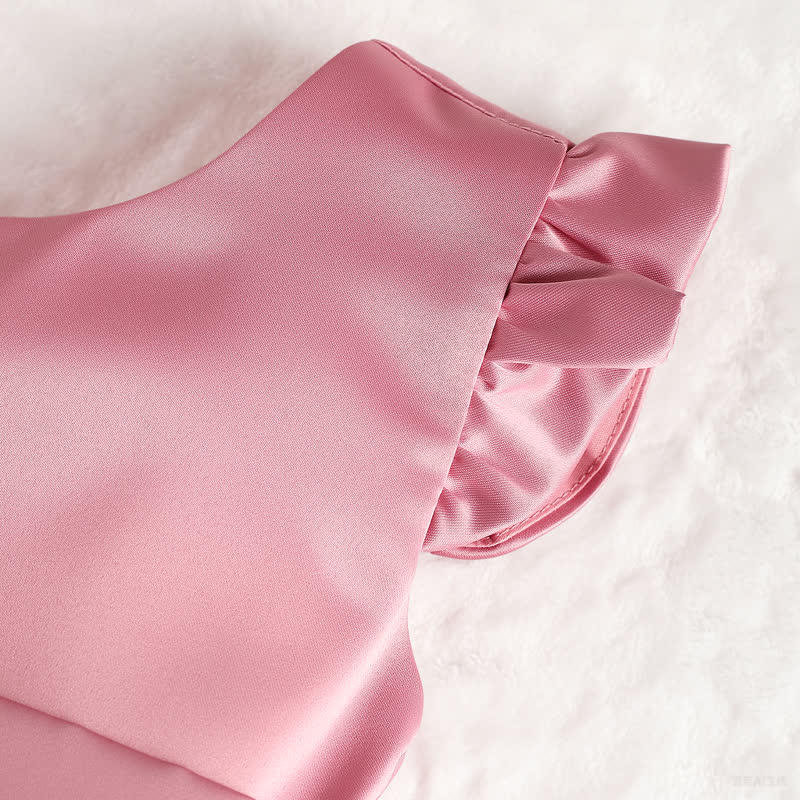 Mesh Bow Sleeveless Midi Dresses - image 3