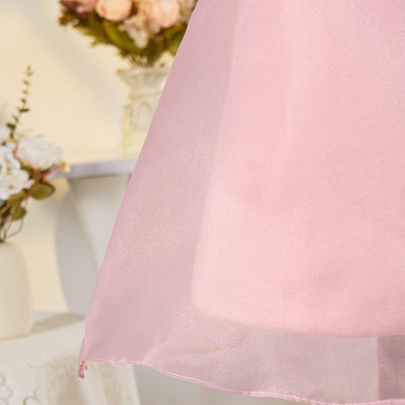 Organza Bow Short Sleeve Mid-long Dresses - image 5