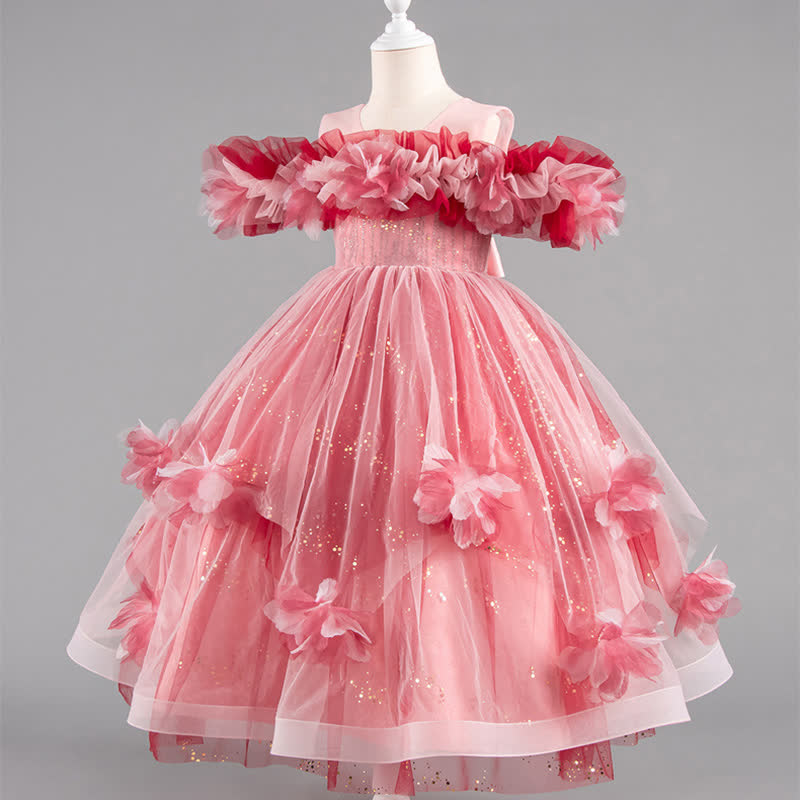 [Archive Sale] Mesh Rosette Sleeveless Mid-long Dresses - image 2