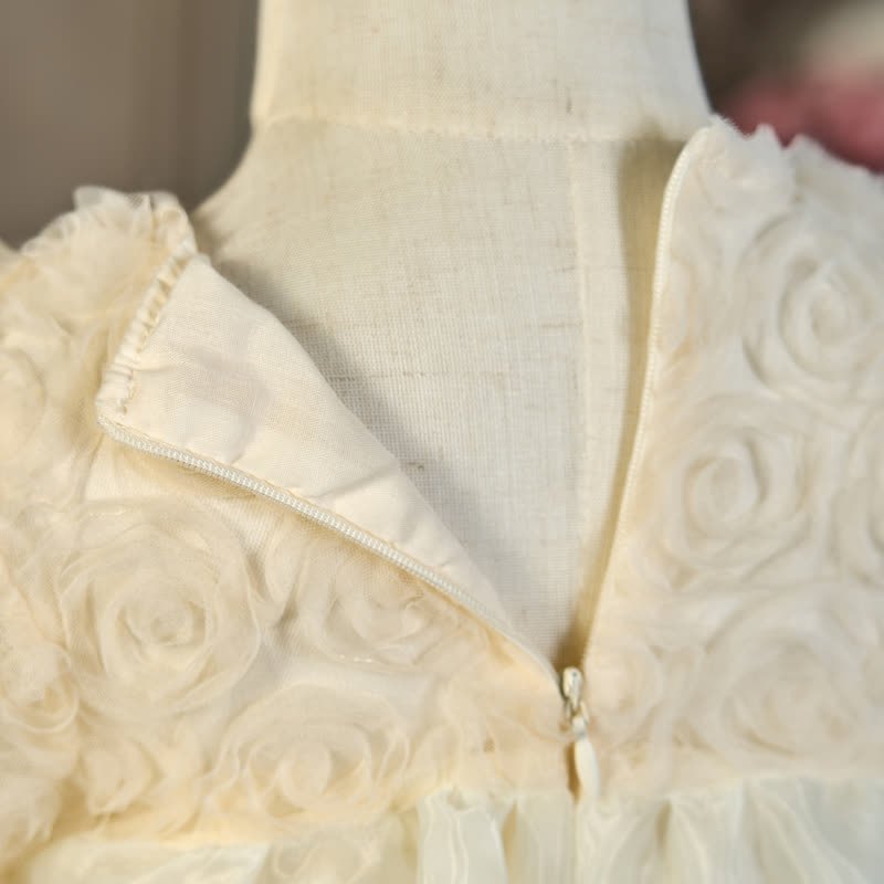 Organza Rosette Short Sleeve Midi Dresses - image 5