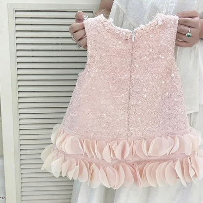 Tweed Panel Sleeveless Midi Dresses - image 2