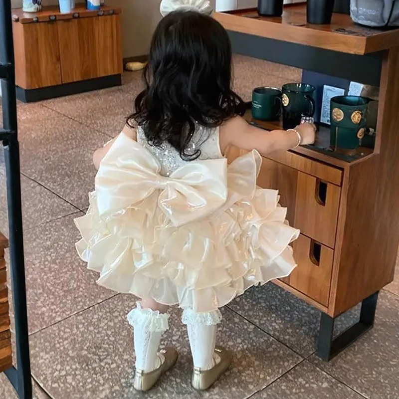 Glitter & Organza Pearl Sleeveless Midi Dresses - image 6