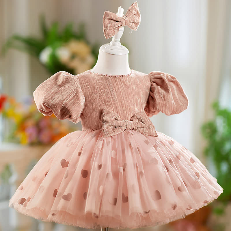 Corduroy Split Joint Bow Short Sleeve Midi Dresses - image 2