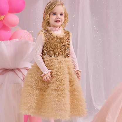 [Archive Sale] Glitter Split Joint Sleeveless Midi Dresses - image 2