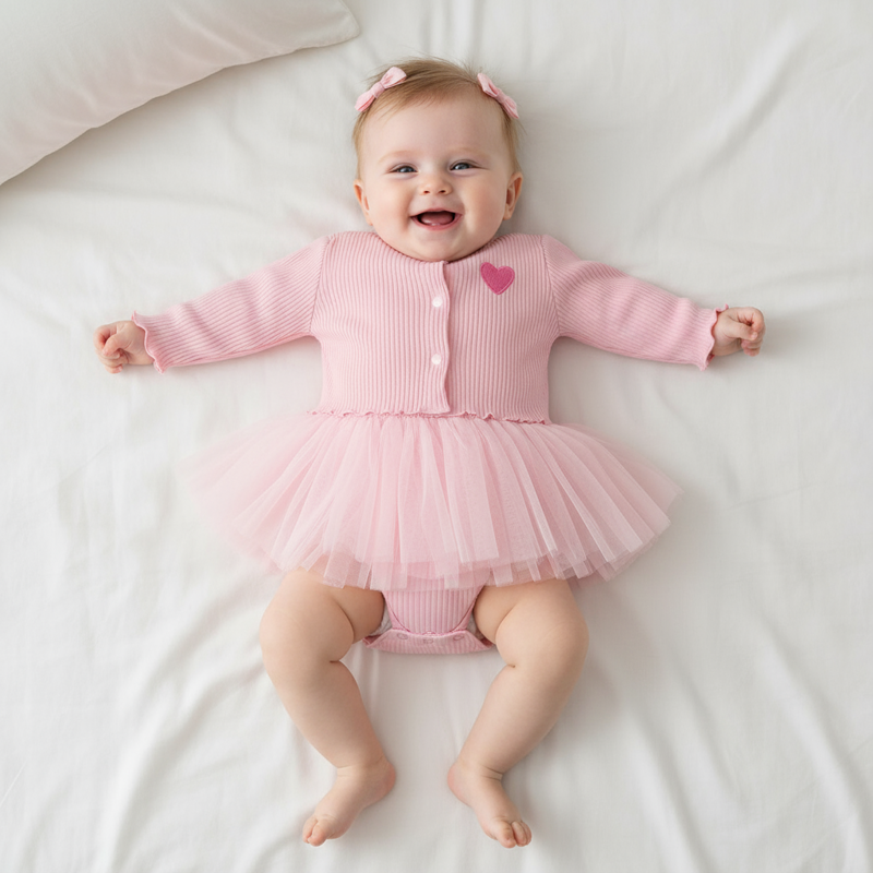 Cotton Tiered Long Sleeve Midi Dresses - image 3