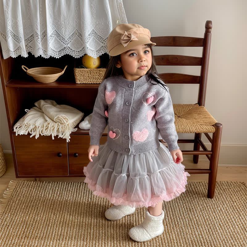 [Archive Sale] Knitting Embellished Long Sleeve Short Two-piece Set - image 2