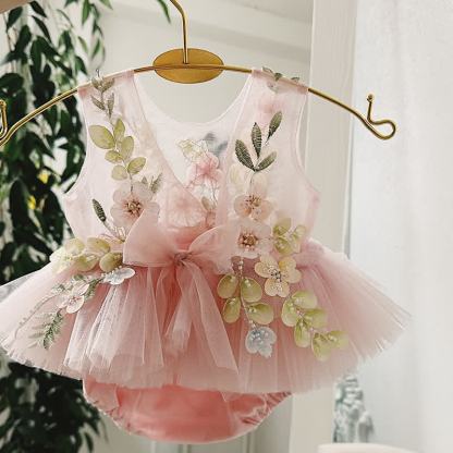 Mesh Applique Sleeveless Shorts Bodysuit - image 5