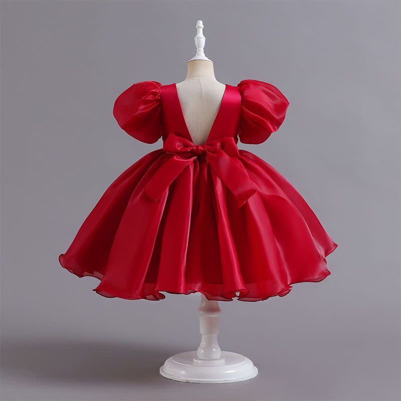 Organza Bow Short Sleeve Midi Dresses - image 6