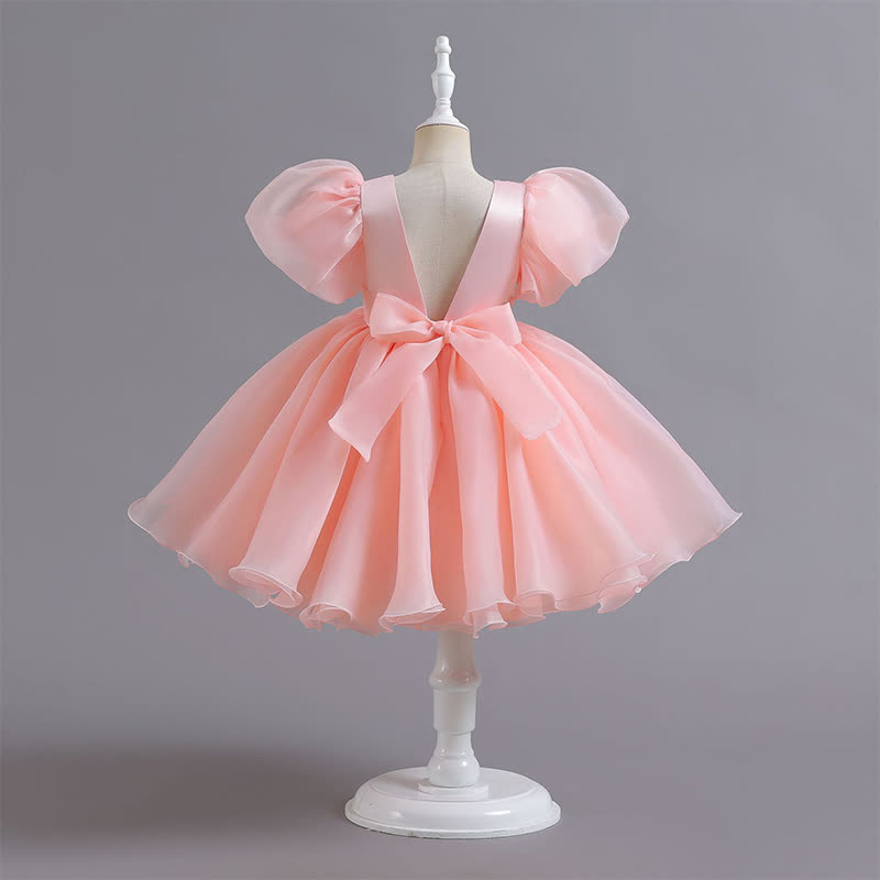Organza Bow Short Sleeve Midi Dresses - image 4