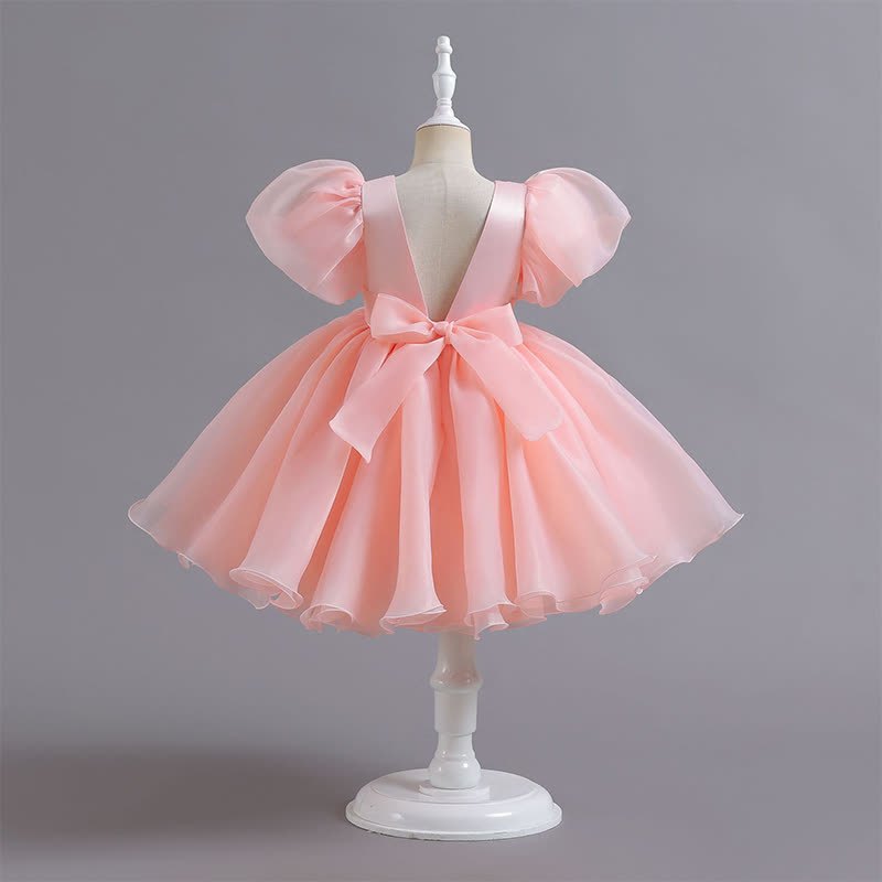Organza Bow Short Sleeve Midi Dresses - image 4