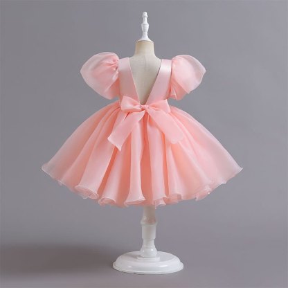 Organza Bow Short Sleeve Midi Dresses - image 4