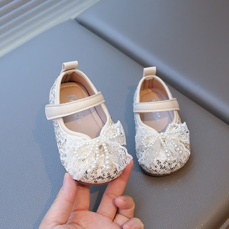 Solid Bow Ribbon Round Toe Flats  - Beige - US8.5（EUR25） - image 2