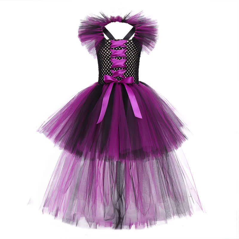 [Archive Sale] Mesh Split Joint Sleeveless Midi Dresses - Purple - 2-3Y【90cm】 - image 1