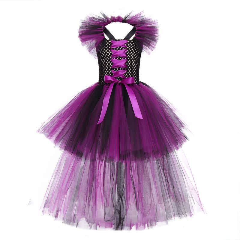 [Archive Sale] Mesh Split Joint Sleeveless Midi Dresses - Purple - 2-3Y【90cm】 - image 1