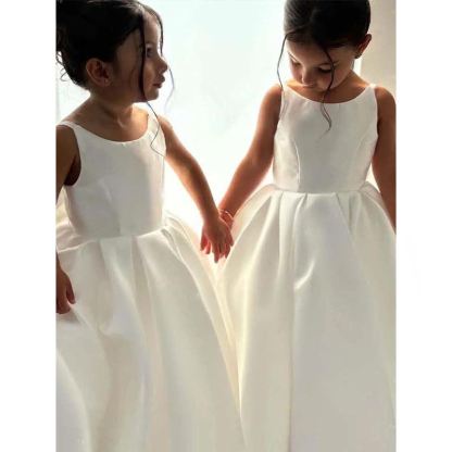 Satin Bow Sleeveless Maxi Dresses - image 21