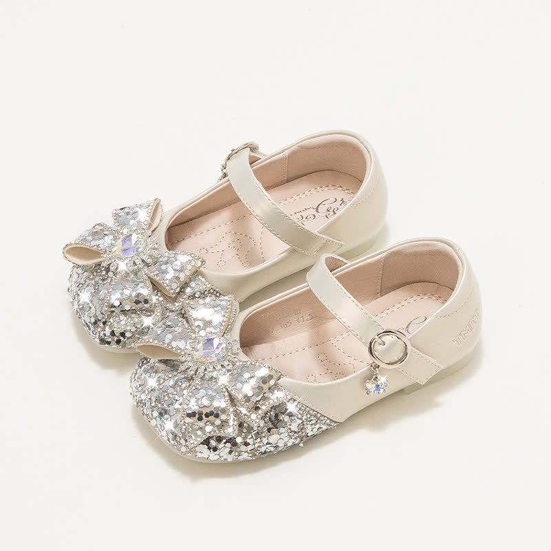 Solid Bow Rhinestones Round Toe Flats  - image 9