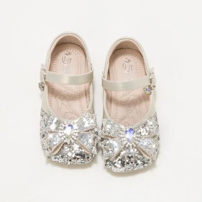 Solid Bow Rhinestones Round Toe Flats  - image 7