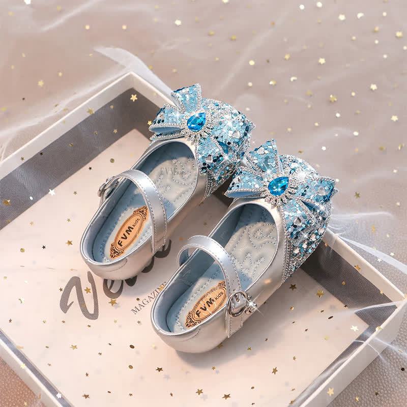 Solid Bow Rhinestones Round Toe Flats  - image 1
