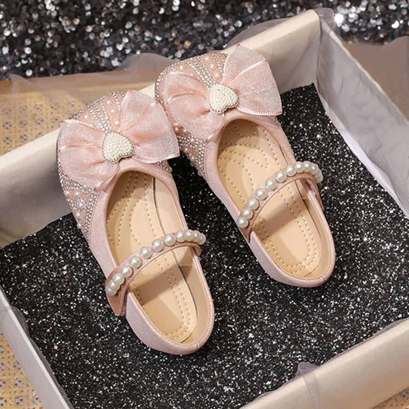 Solid Bow Rhinestones Round Toe Flats  - image 9