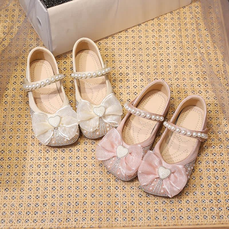Solid Bow Rhinestones Round Toe Flats  - image 1