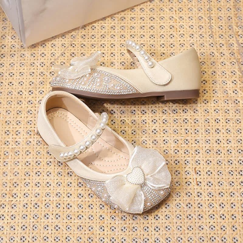 Solid Bow Rhinestones Round Toe Flats  - image 6