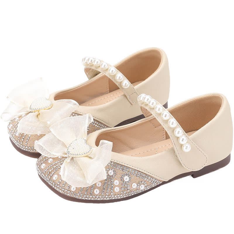 Solid Bow Rhinestones Round Toe Flats  - image 5