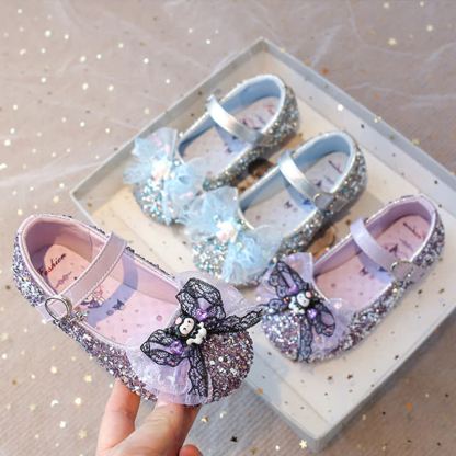 Solid Bow Sequins Round Toe Flats  - image 1