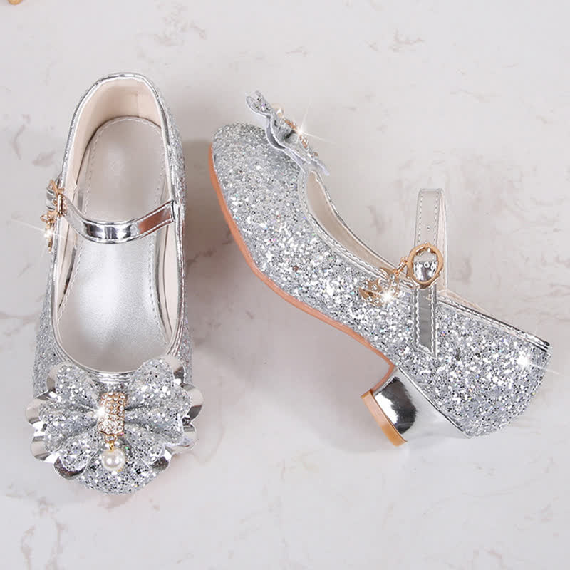 Solid Bow Sequins Round Toe Mary Janes  - image 9