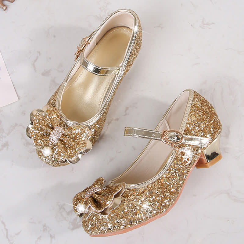 Solid Bow Sequins Round Toe Mary Janes  - image 2