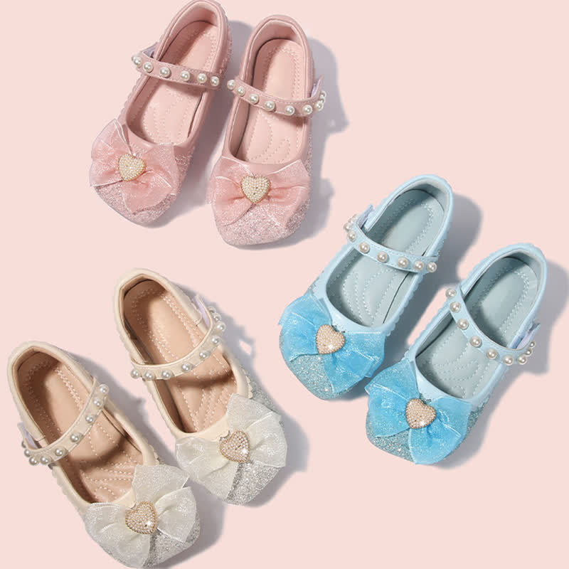 Solid Bow Sequins Pearl Round Toe Mary Janes  - image 2