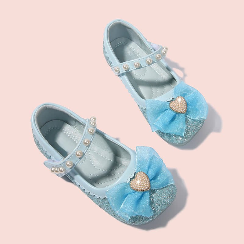 Solid Bow Sequins Pearl Round Toe Mary Janes  - image 10