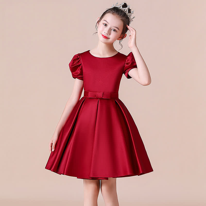 [Archive Sale] Satin Bow Short Sleeve Midi Dresses - image 6