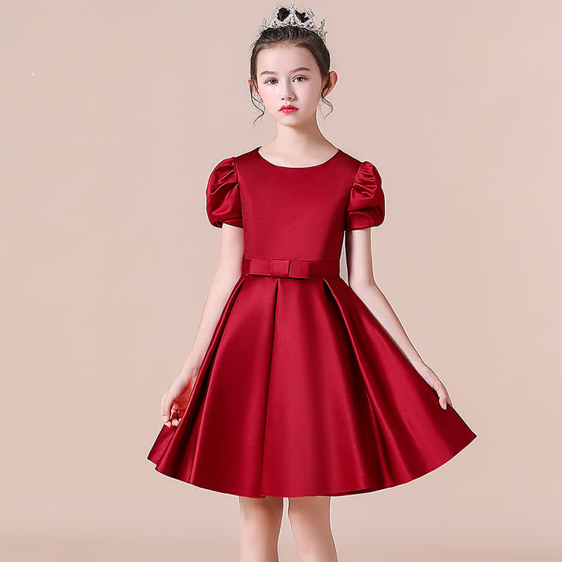 [Archive Sale] Satin Bow Short Sleeve Midi Dresses - image 7