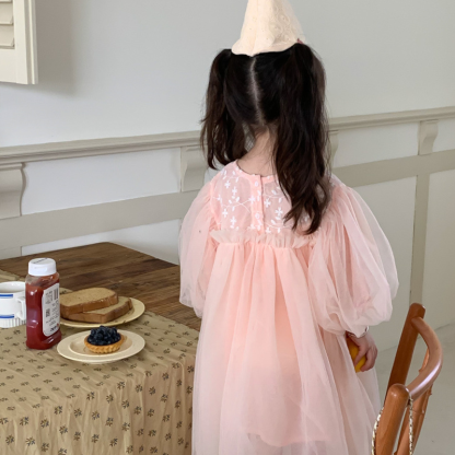 Mesh Split Joint Long Sleeve Maxi Dresses - image 12