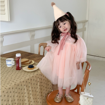 Mesh Split Joint Long Sleeve Maxi Dresses - image 9