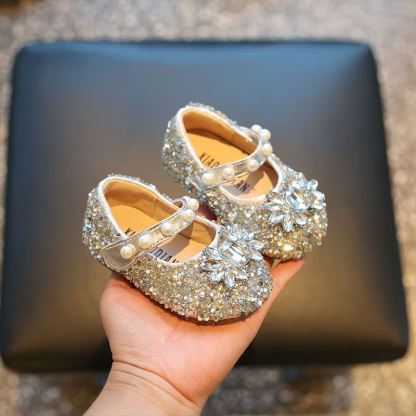 Solid Rhinestones Round Toe Flats - image 3