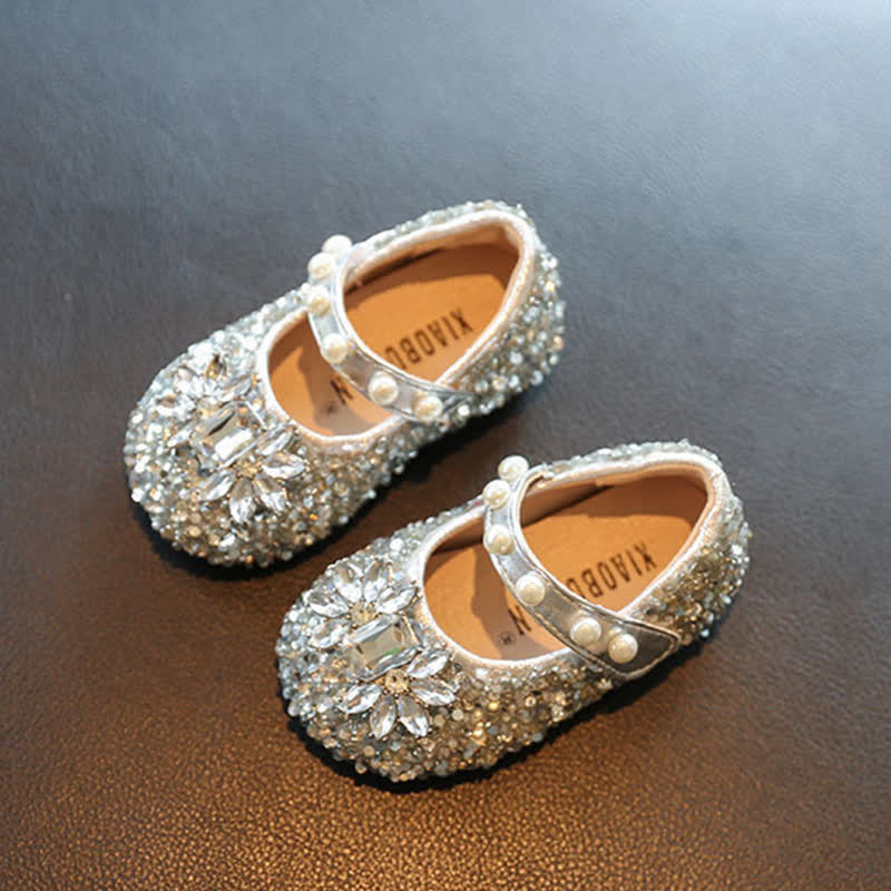 Solid Rhinestones Round Toe Flats - image 2