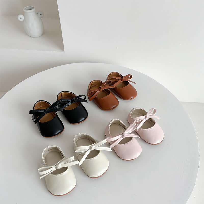 Solid Bow Ballet Round Toe Mary Janes  - image 1