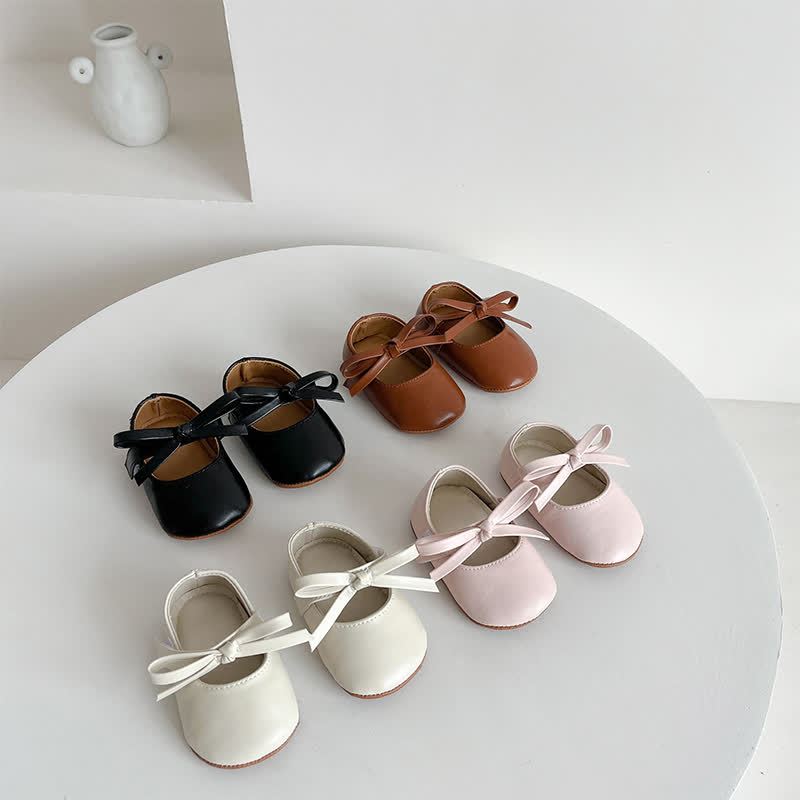 Solid Bow Ballet Round Toe Mary Janes  - image 1